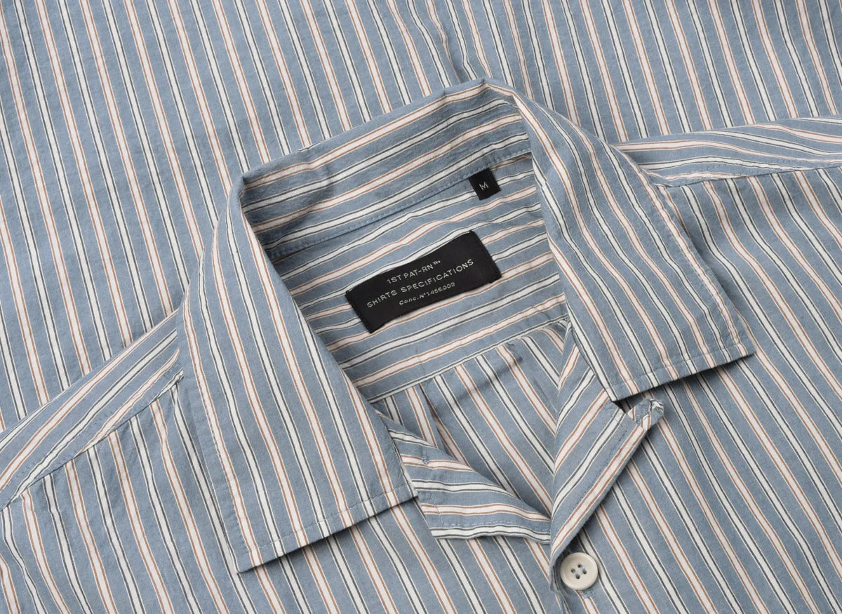 1ST PAT-RN STRIPE GUIDE SHIRT - LIGHT BLUE/ WHITE