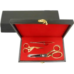 3 Pc Gold Scissor Set w/Display Box