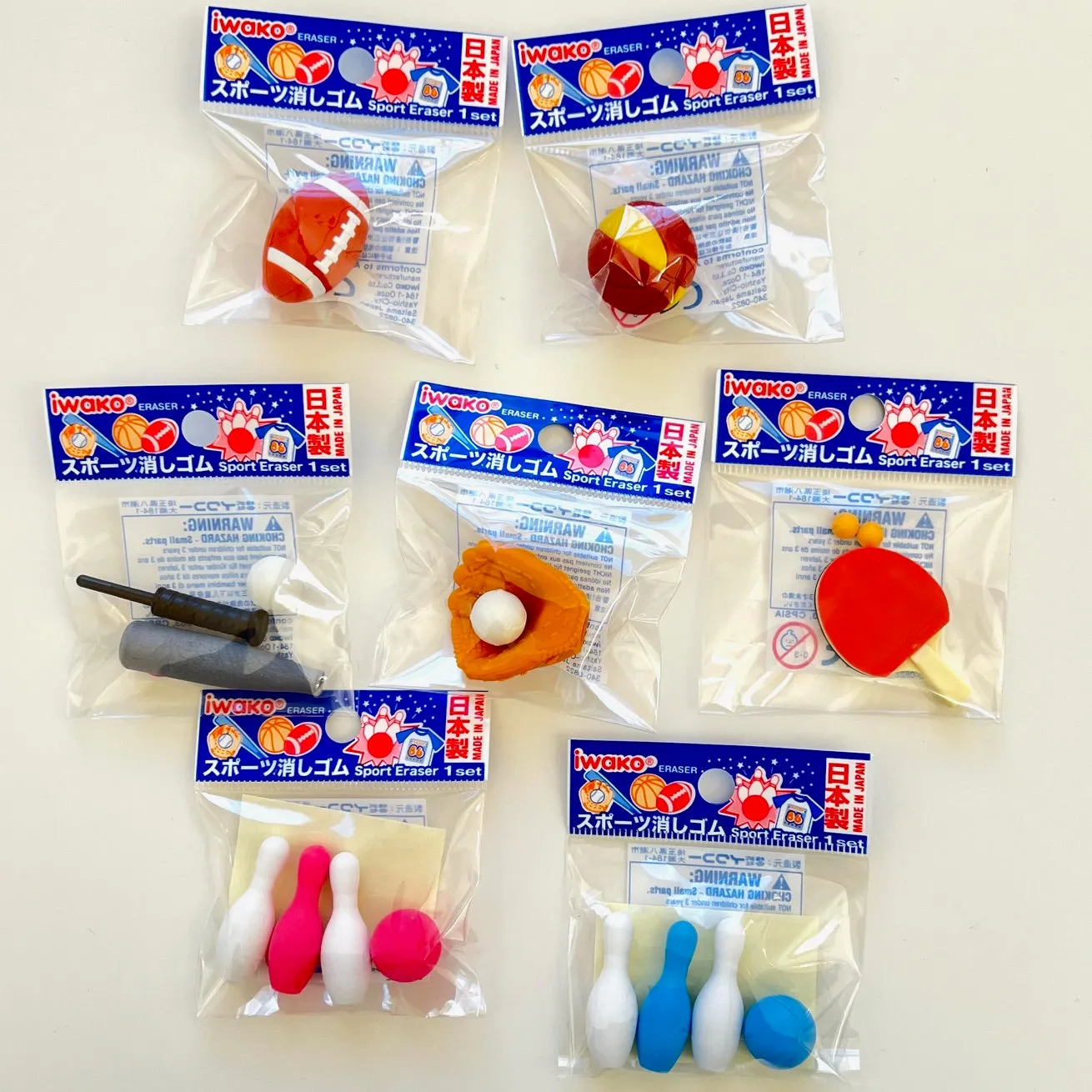 38283 IWAKO SPORTS ERASERS-60