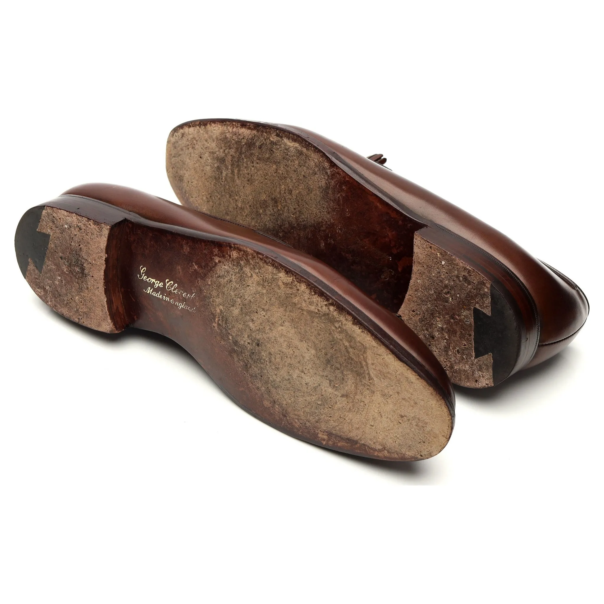 'Adrian' Dark Brown Tassel Leather Loafers UK 7.5 E