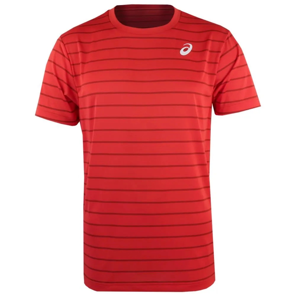 Asics Men's Court Stripe Shirt - Classic Red