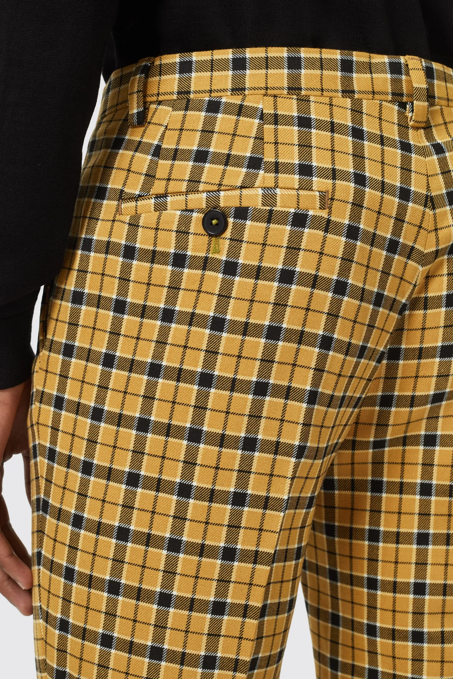 Austen Slim Fit Check Mustard Trouser - ARCHIVE