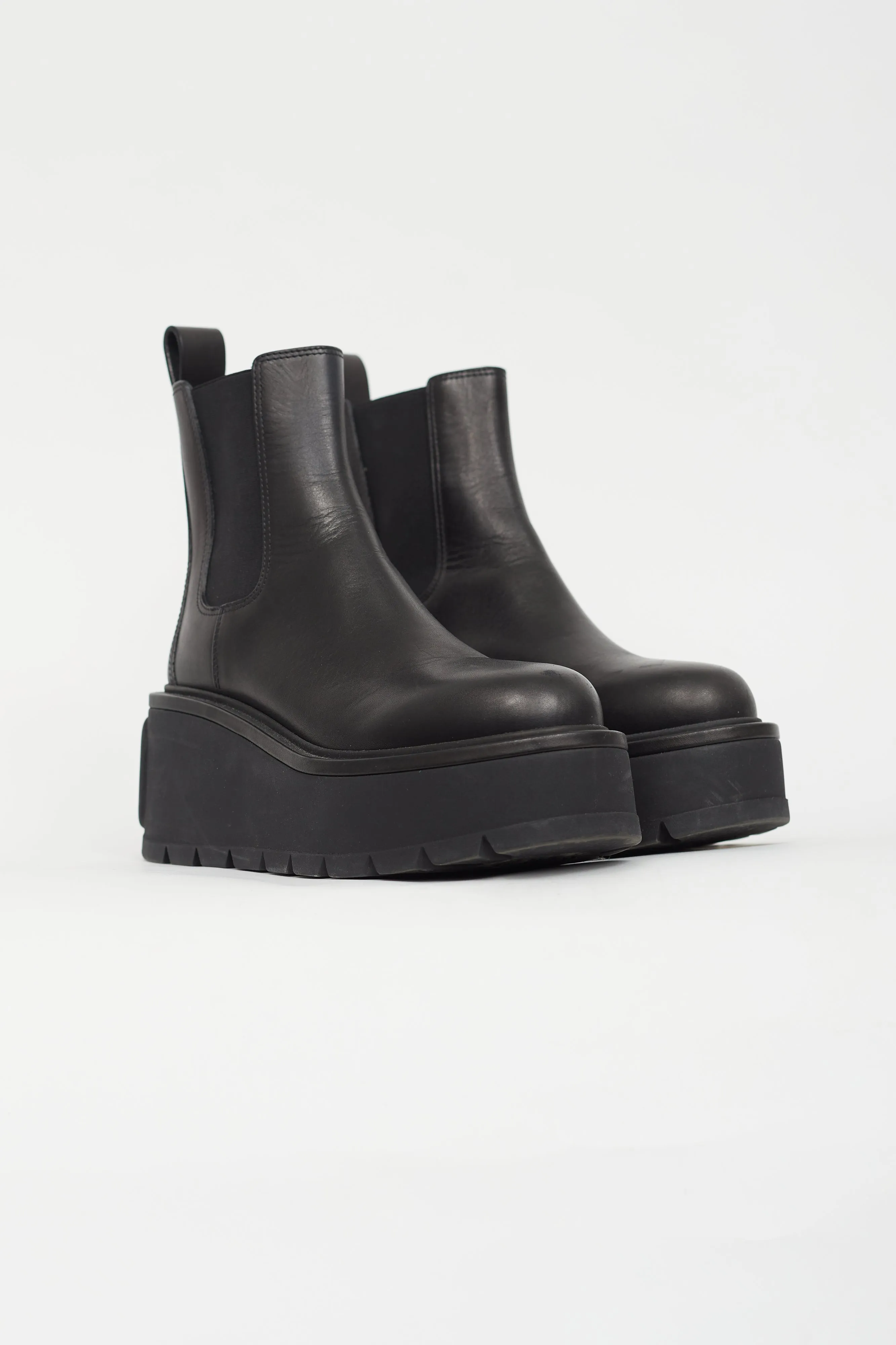 Black Garavani Leather Chelsea Boot