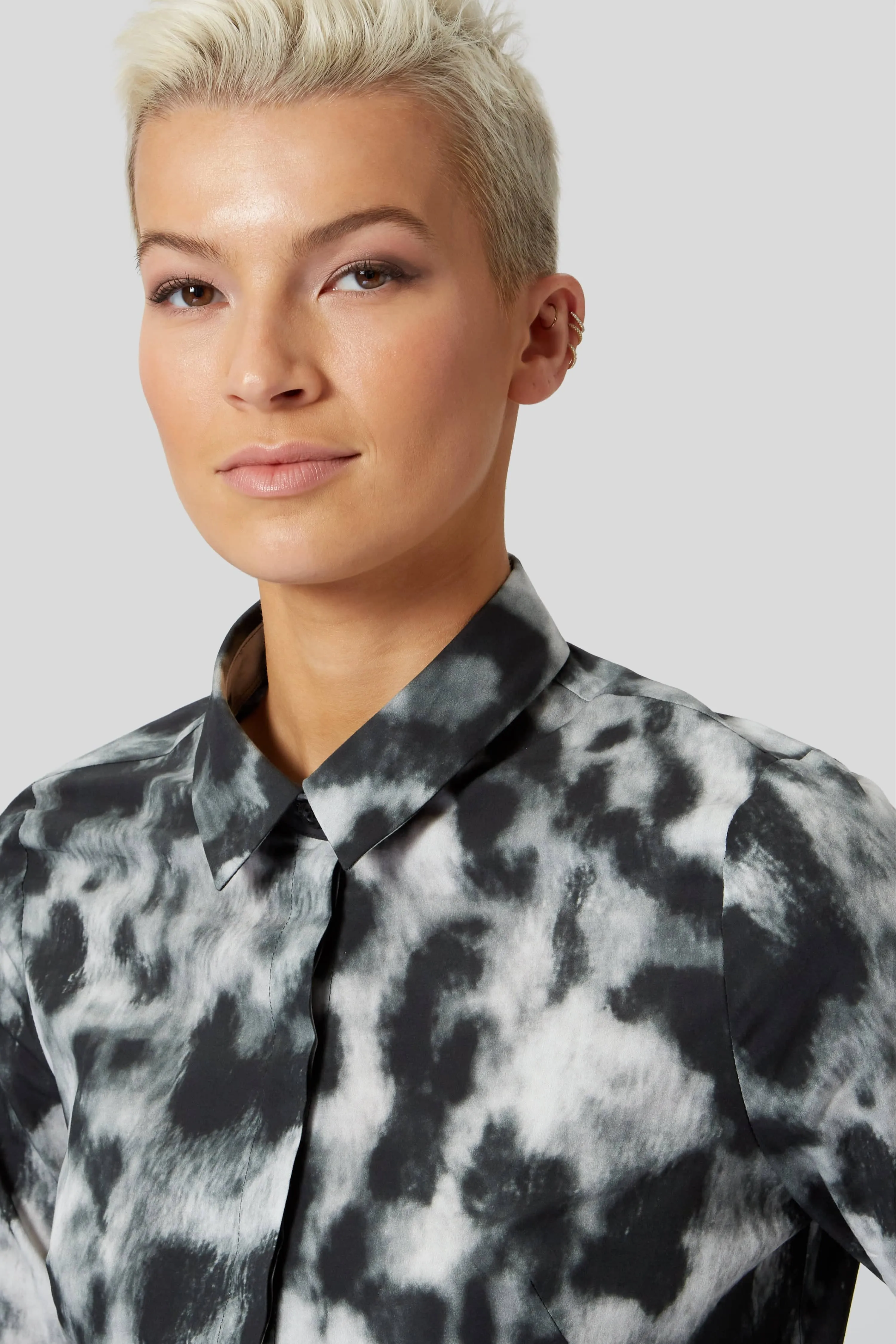 Burma Slim Fit Black Patterned Cotton Shirt - ARCHIVE