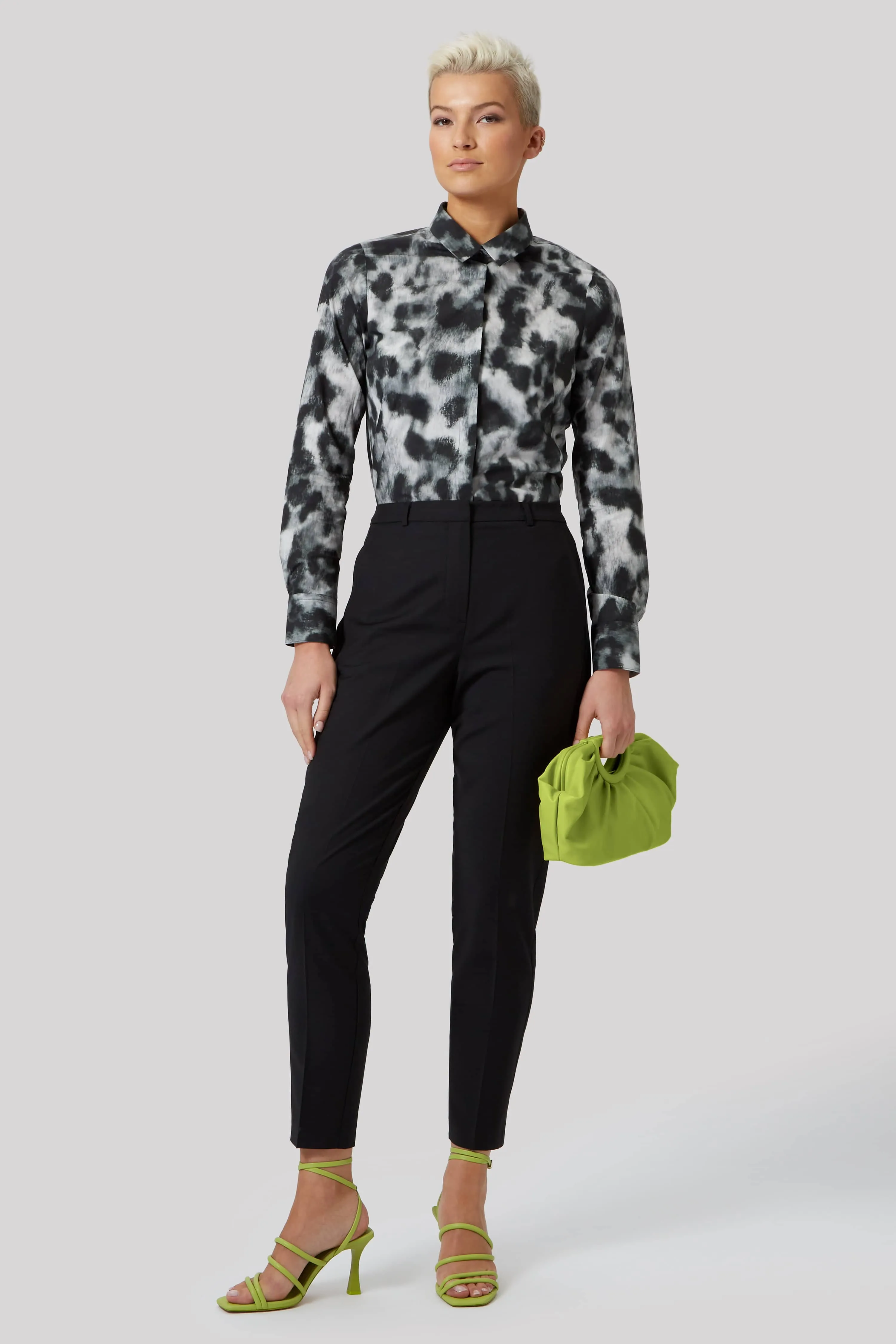 Burma Slim Fit Black Patterned Cotton Shirt - ARCHIVE