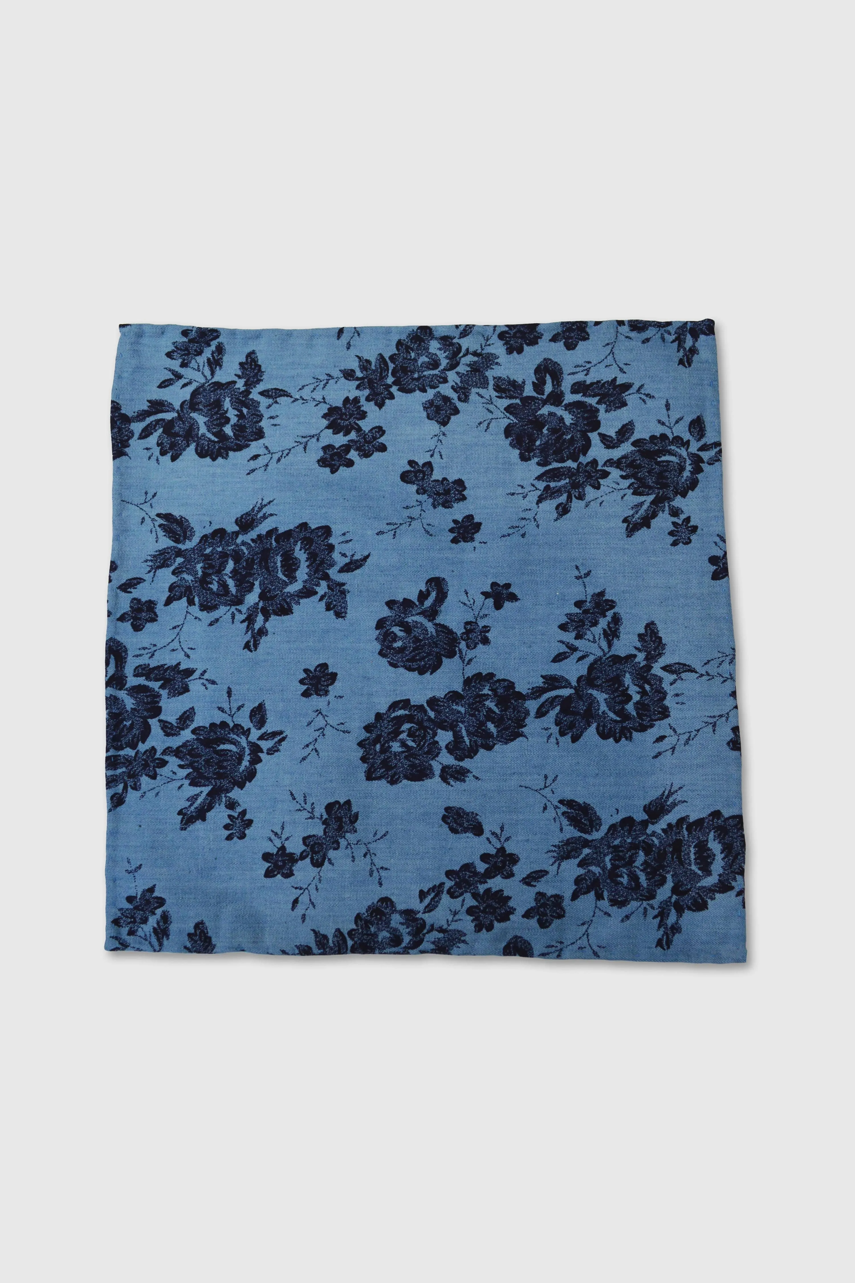 Butternut Blue Floral Pocket Square