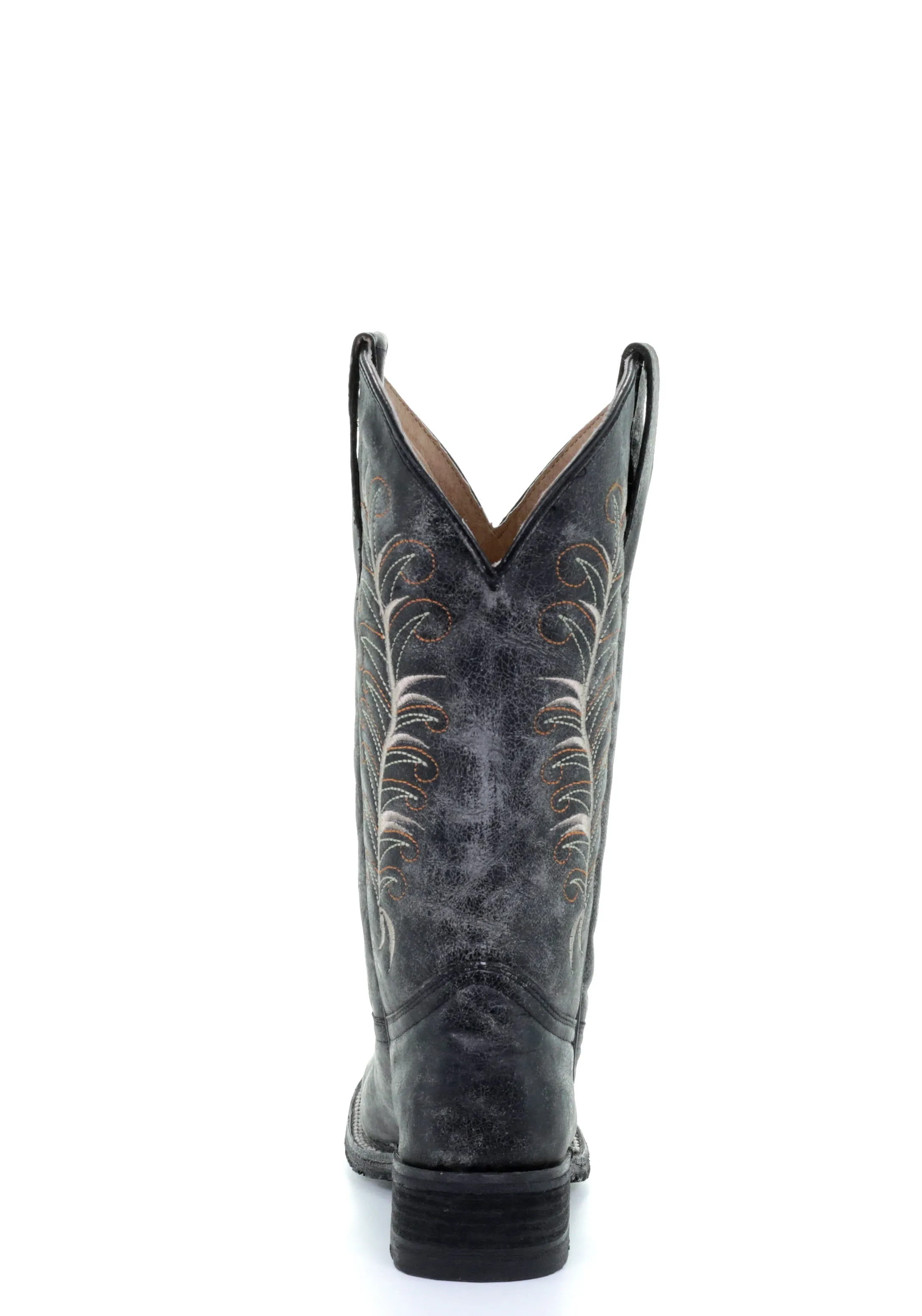 'Corral' Women's 12" Embroidered Western - Black / Sand