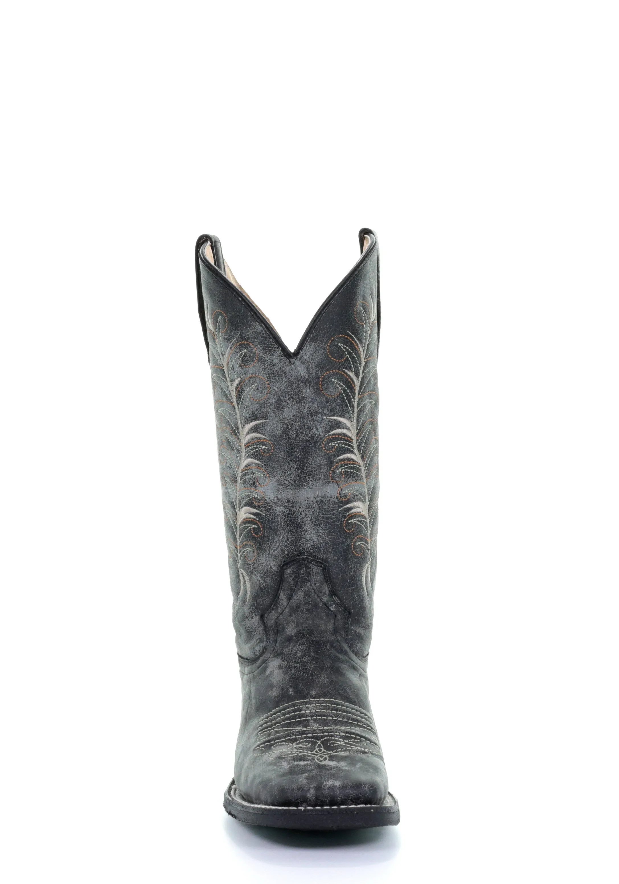 'Corral' Women's 12" Embroidered Western - Black / Sand
