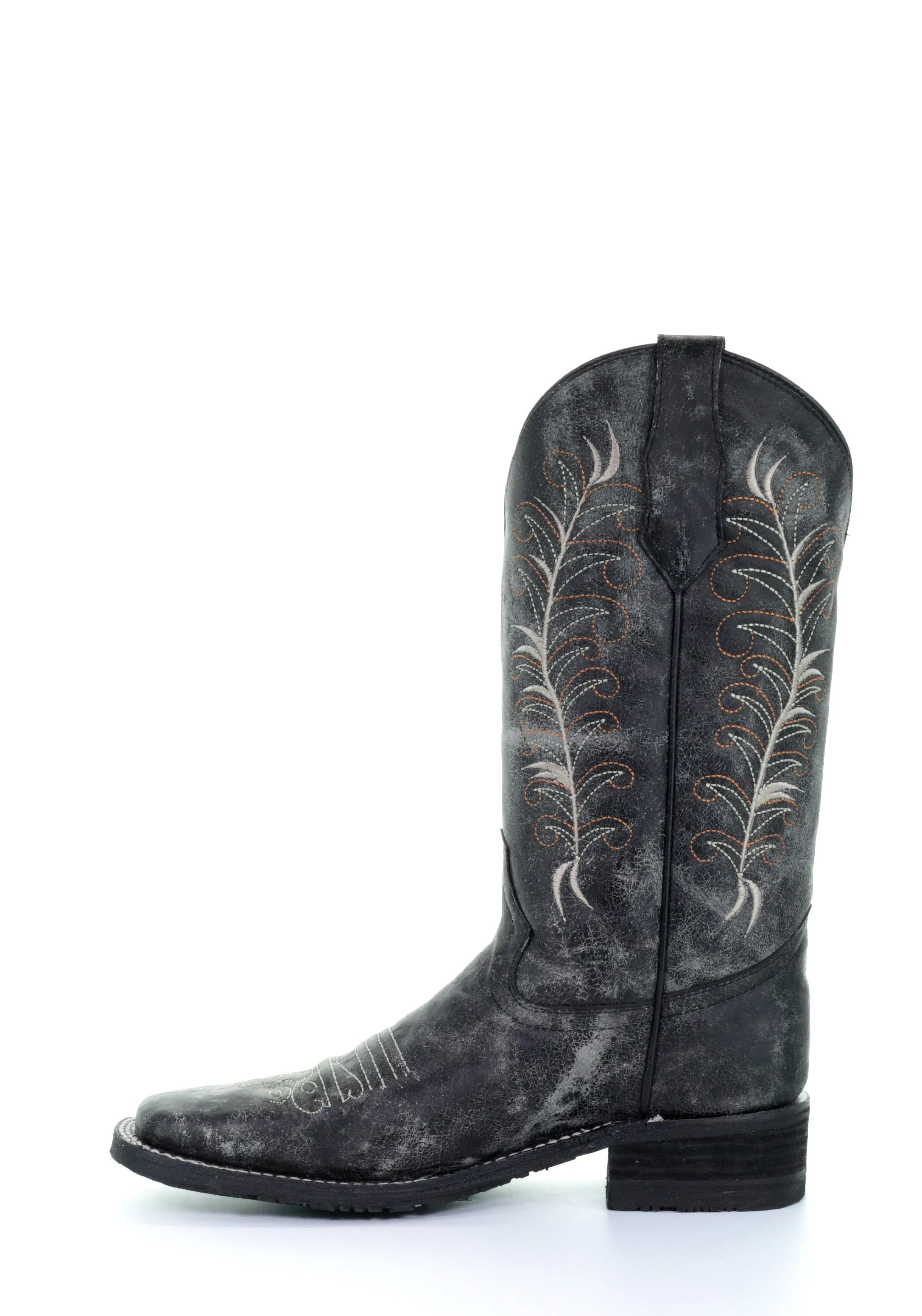 'Corral' Women's 12" Embroidered Western - Black / Sand