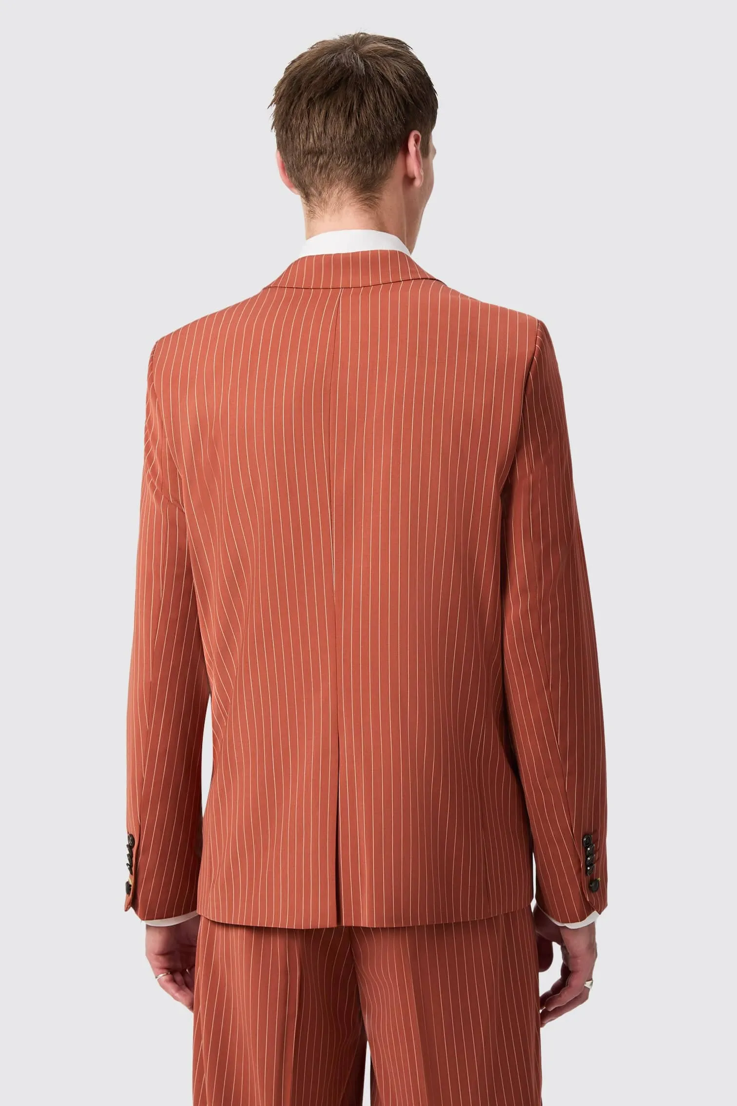 Cortese Oversized Burnt Orange Pinstripe Suit