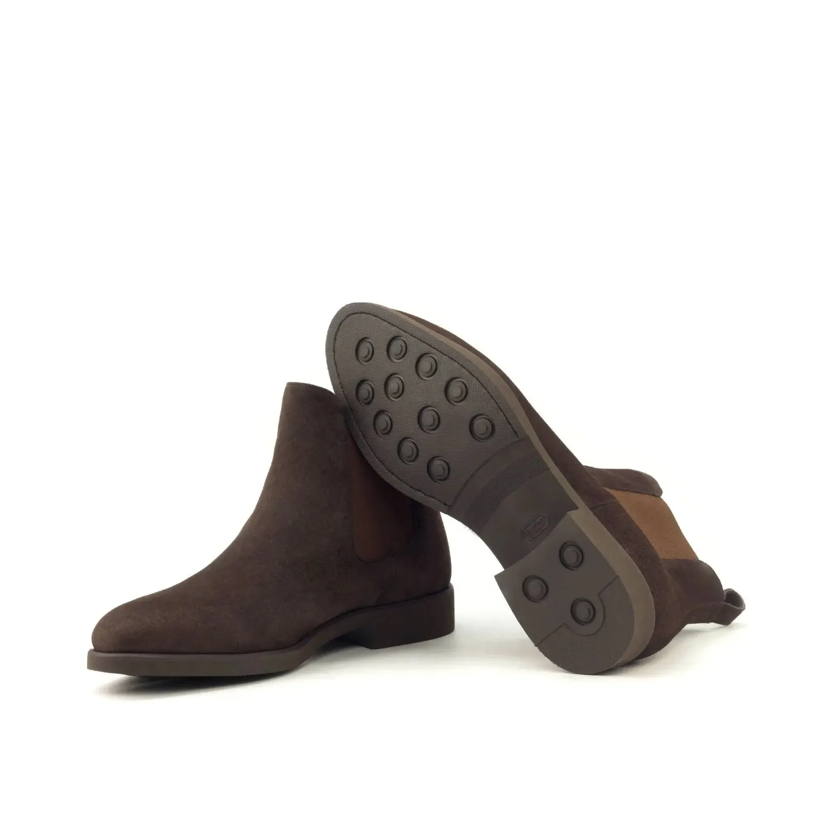 DapperFam Monza in Brown Men's Italian Suede Chelsea Boot