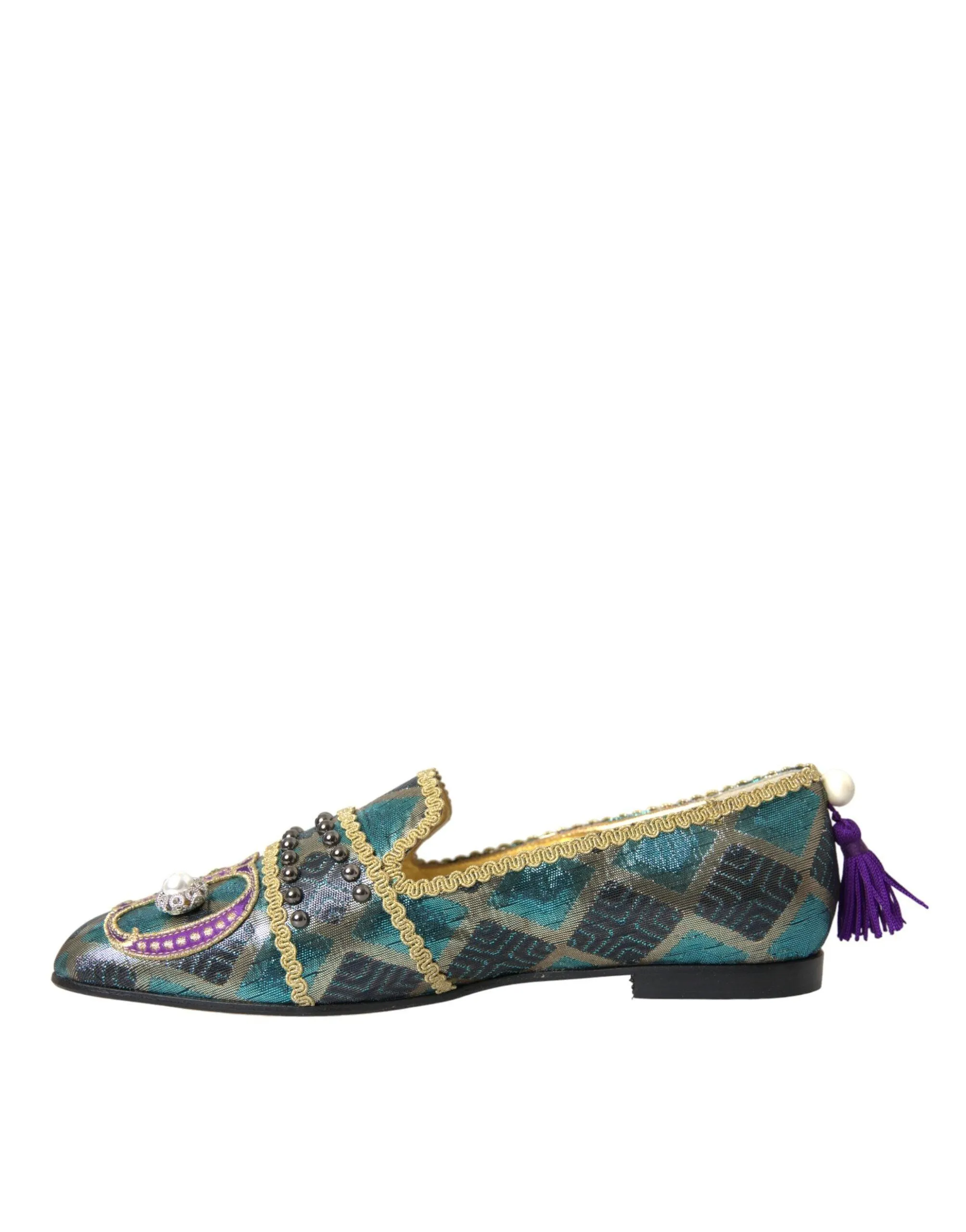 Dolce & Gabbana Brocade Tassel Loafers
