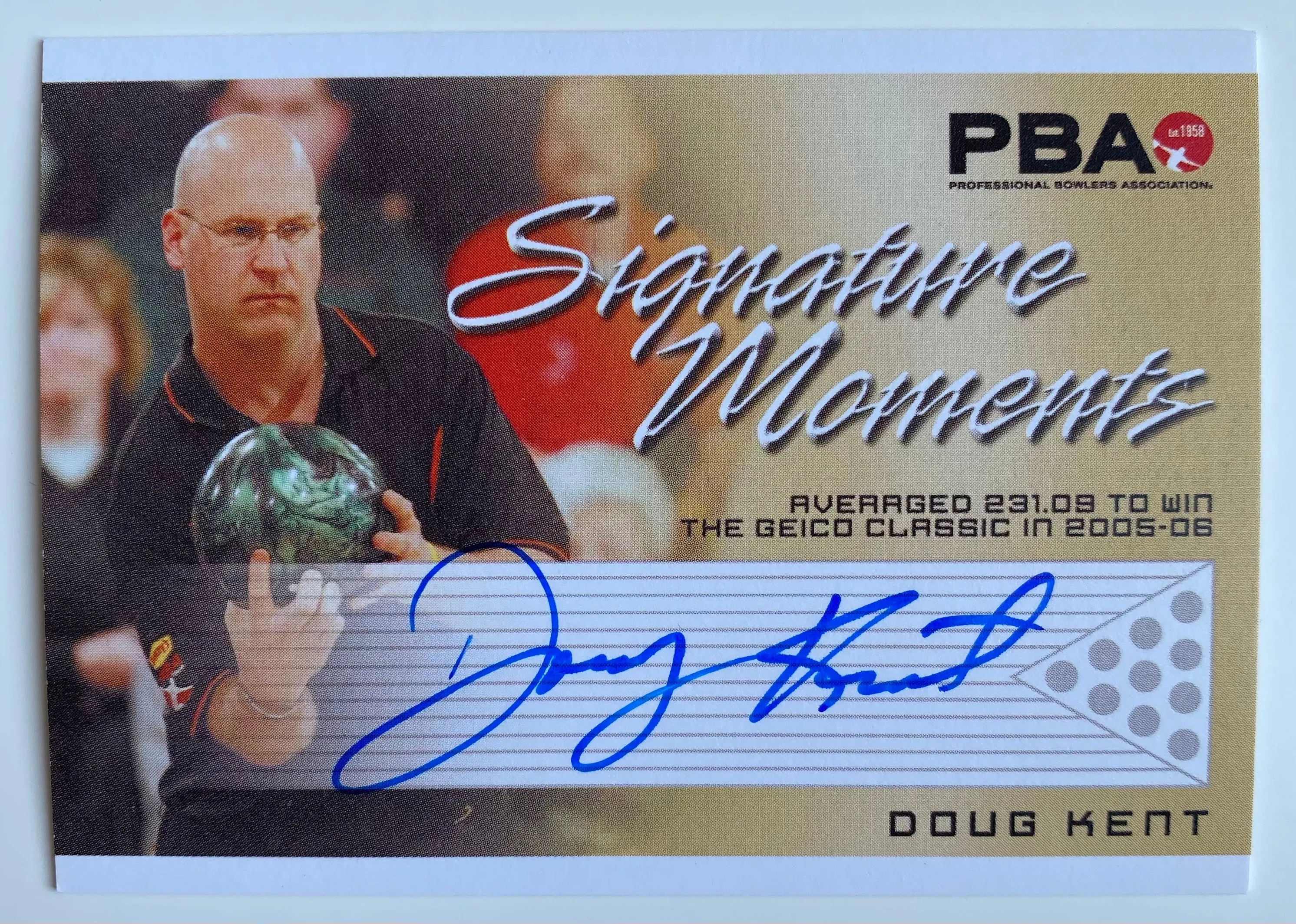 Doug Kent 2007 Rittenhouse PBA Signature Moments Autograph Bowling Card