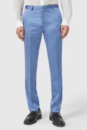 Draco Skinny Fit Blue Sateen Trousers