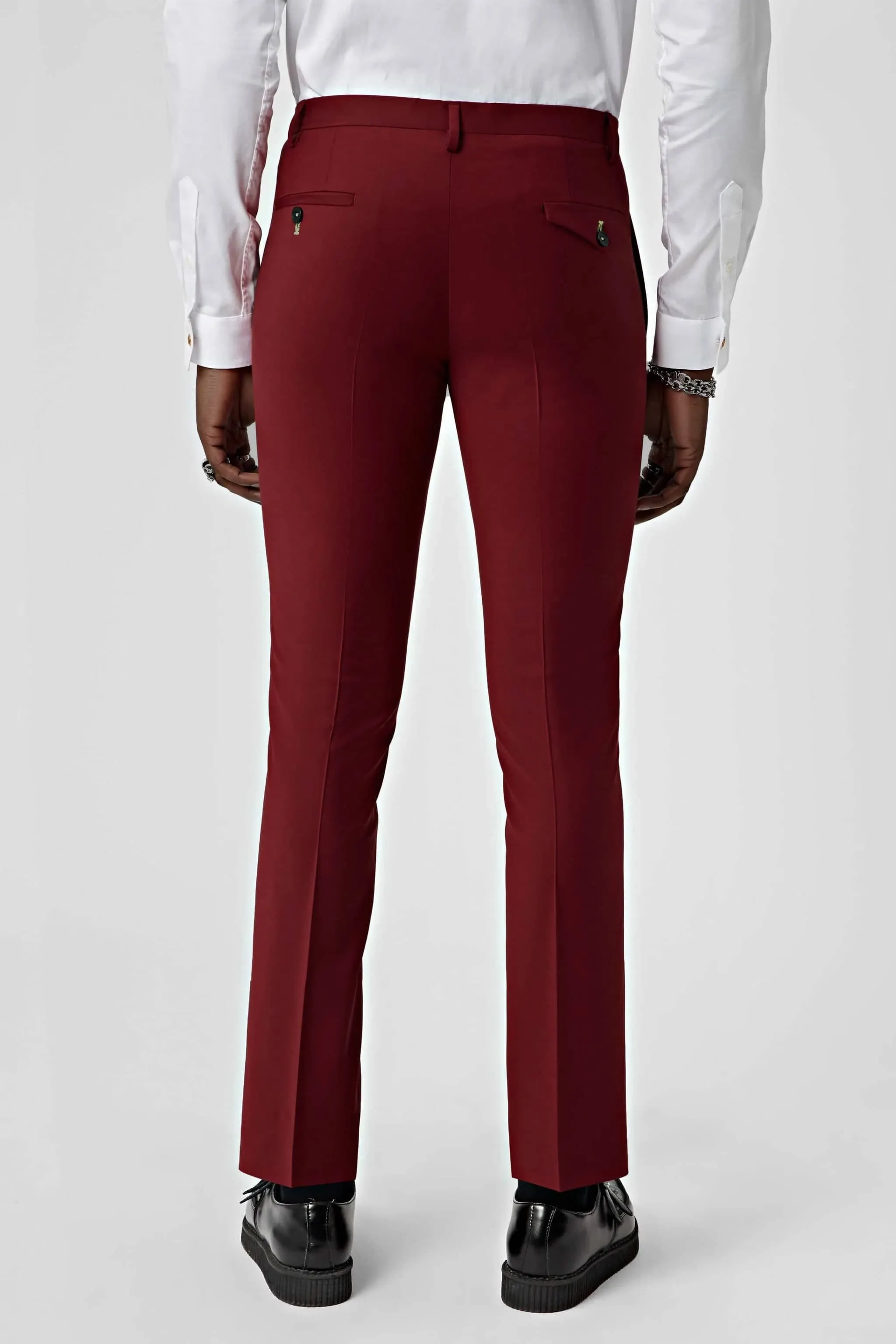 Ellroy Skinny Fit Red Wool Suit