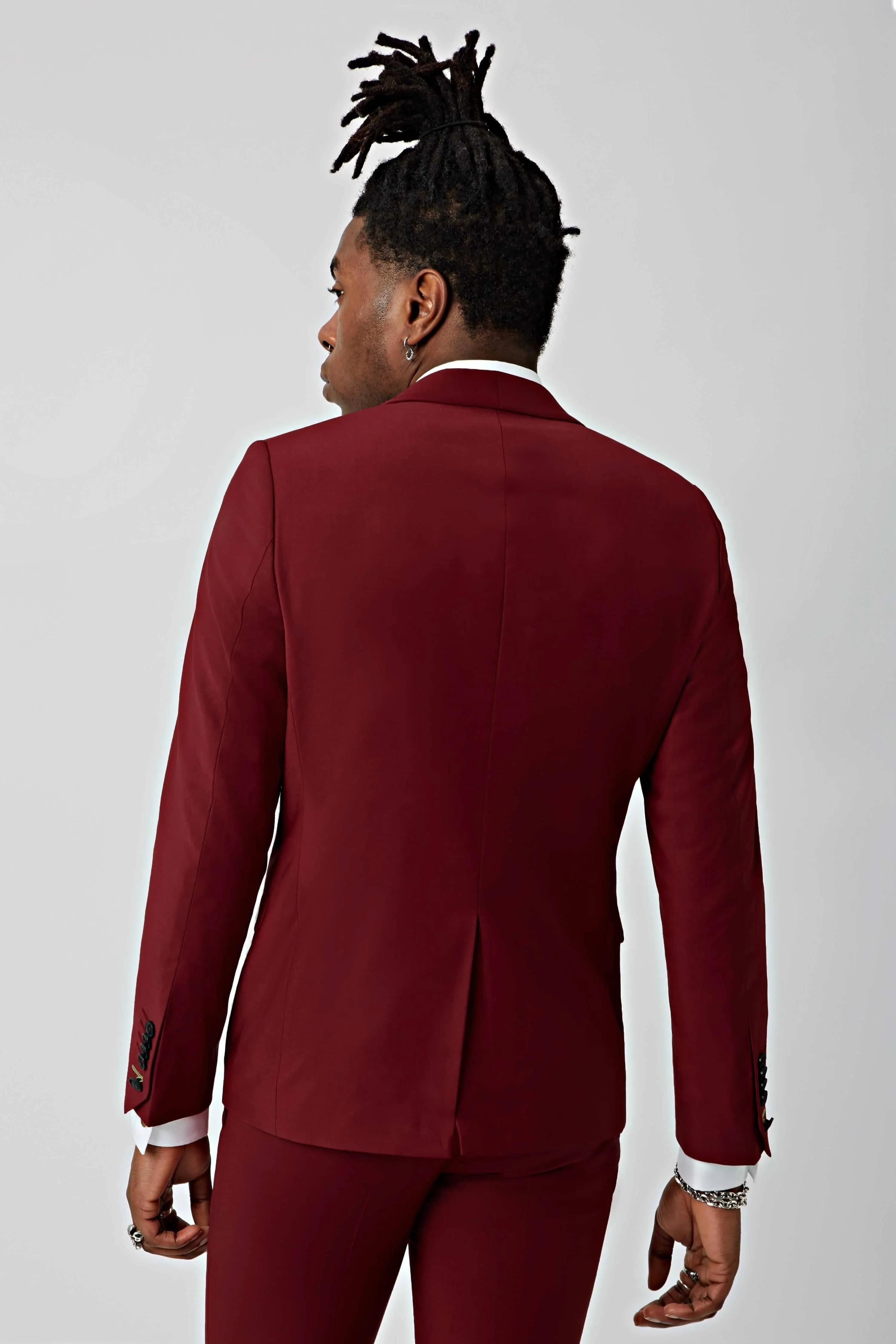 Ellroy Skinny Fit Red Wool Suit