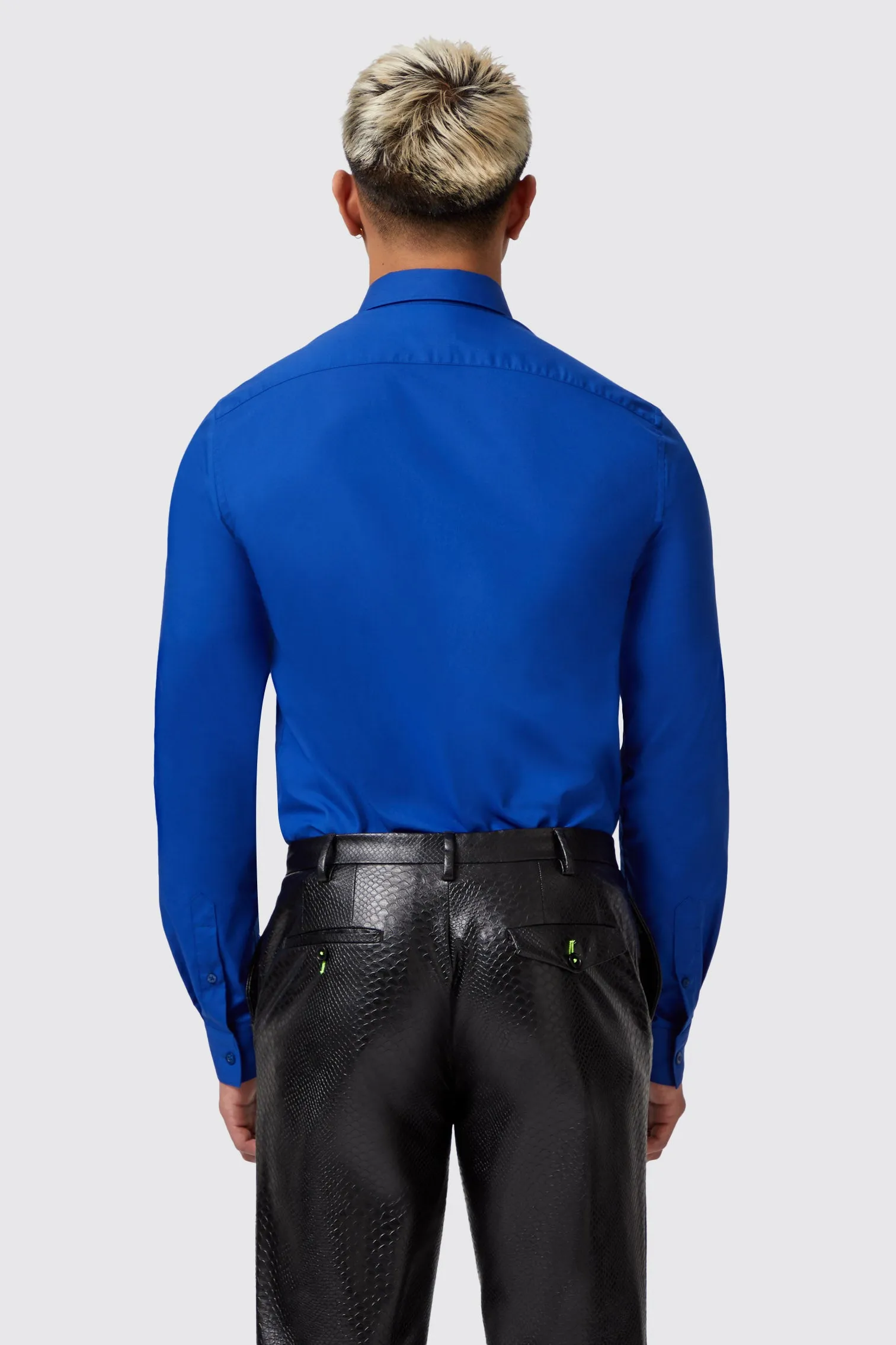 Form Skinny Fit Blue Lace Panel Shirt
