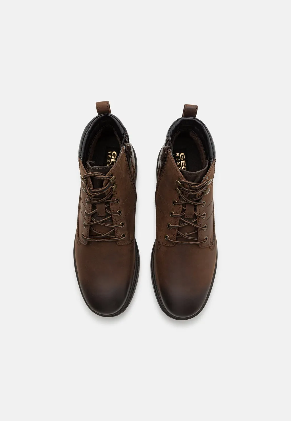 Geox dark coffee lace-up boots