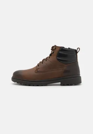 Geox dark coffee lace-up boots