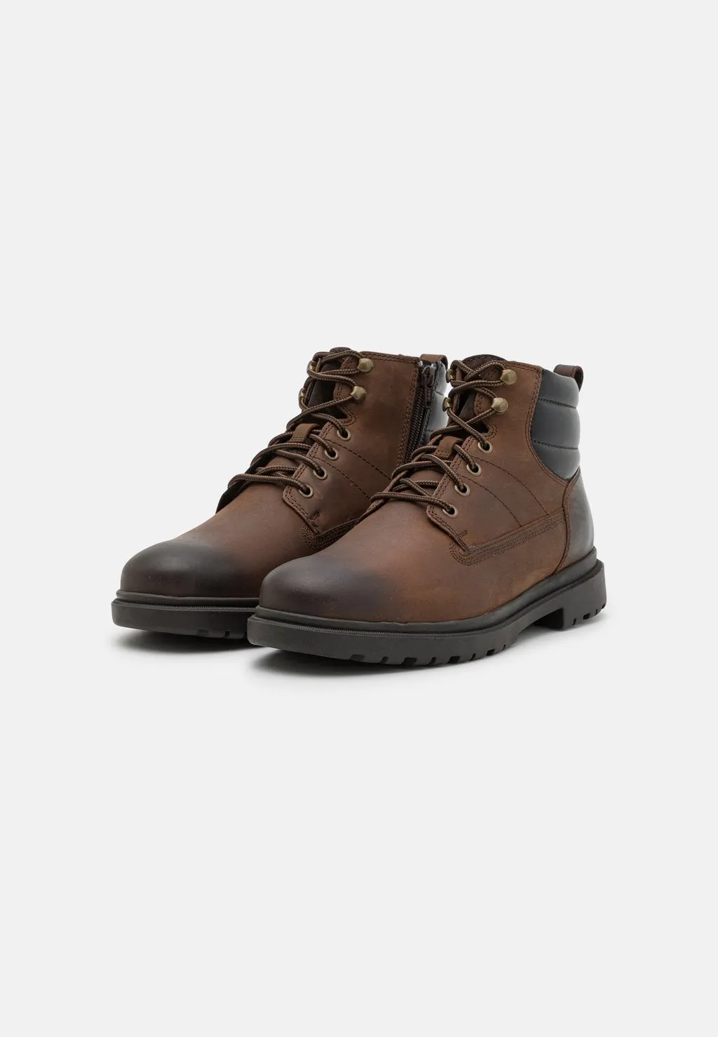 Geox dark coffee lace-up boots