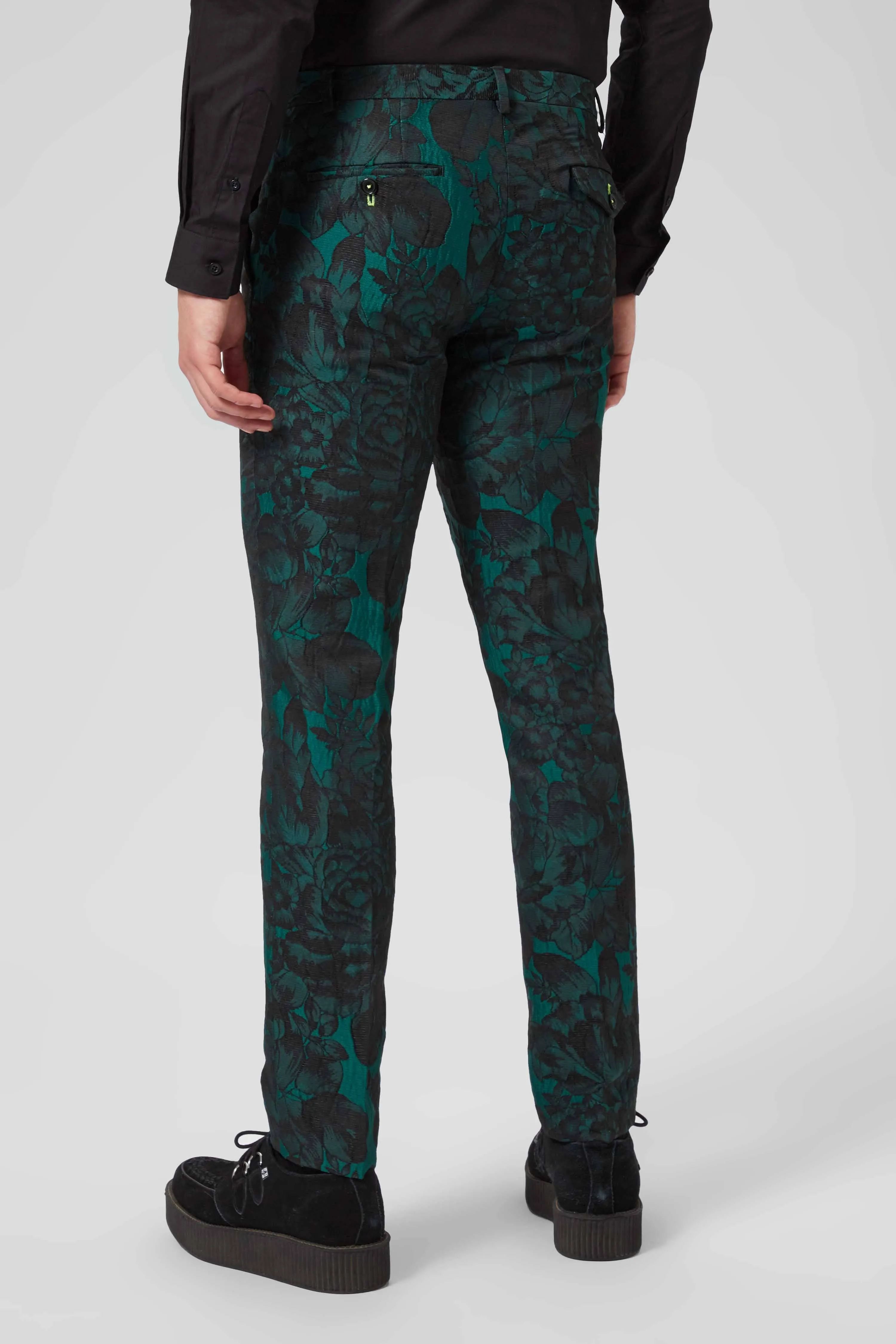 Gilmour Skinny Fit Green Floral Suit
