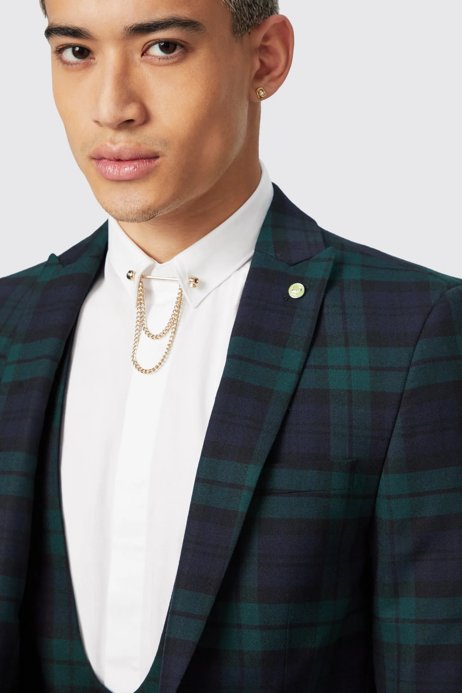 Ginger Skinny Fit Green Tartan Suit