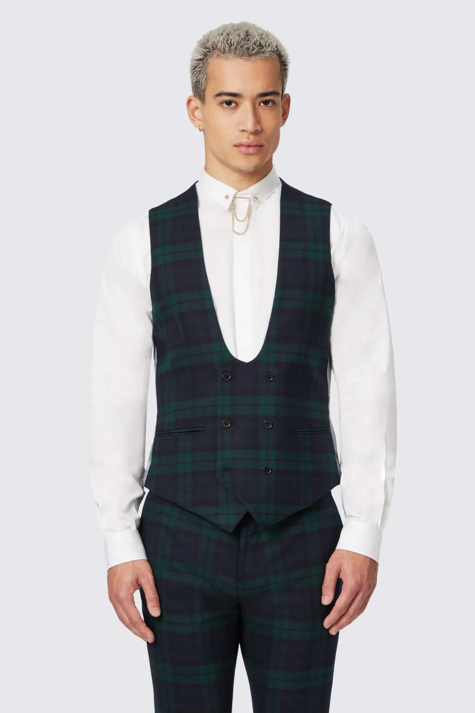 Ginger Skinny Fit Green Tartan Suit