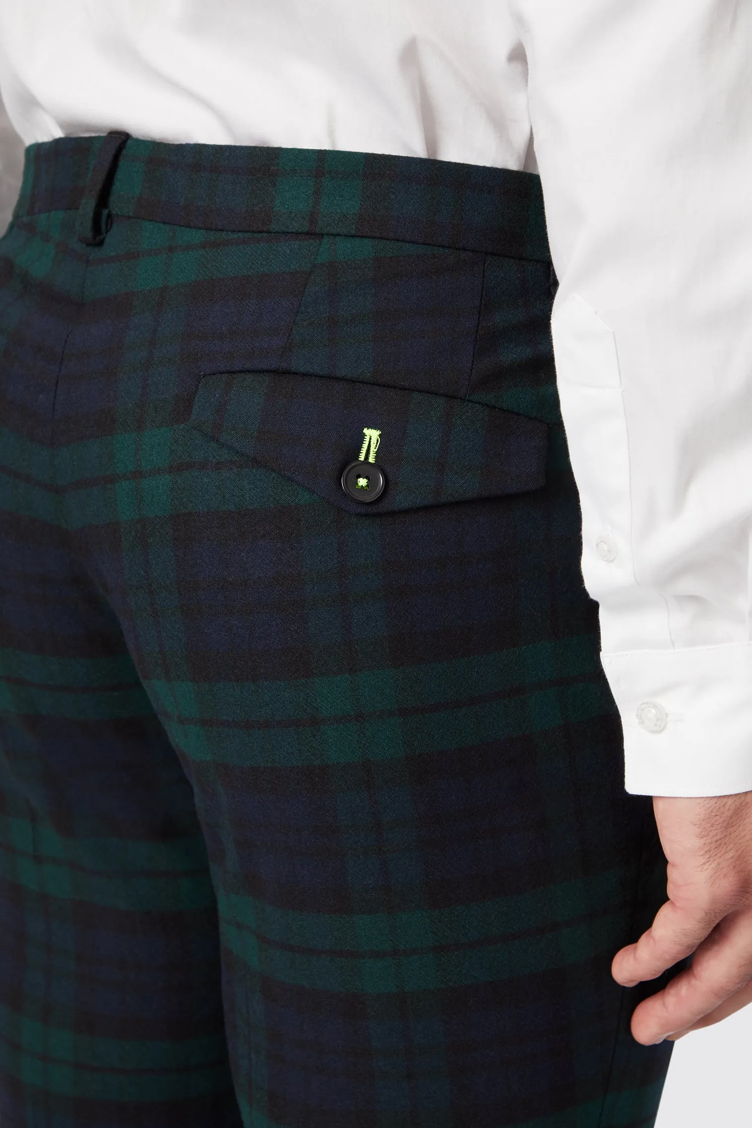 Ginger Skinny Fit Green Tartan Suit