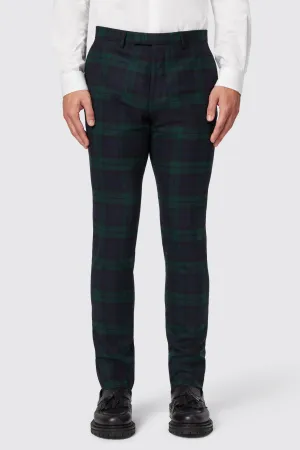 Ginger Skinny Fit Green Tartan Trousers
