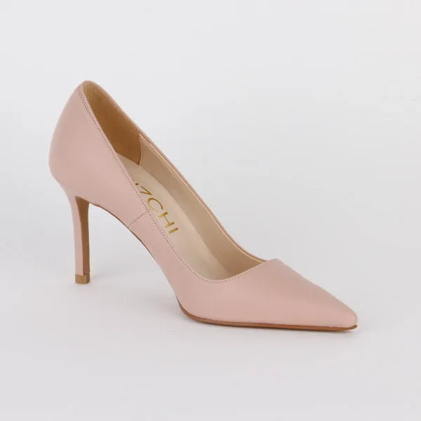 *HEMERY - pink leather, 8cm size UK 3