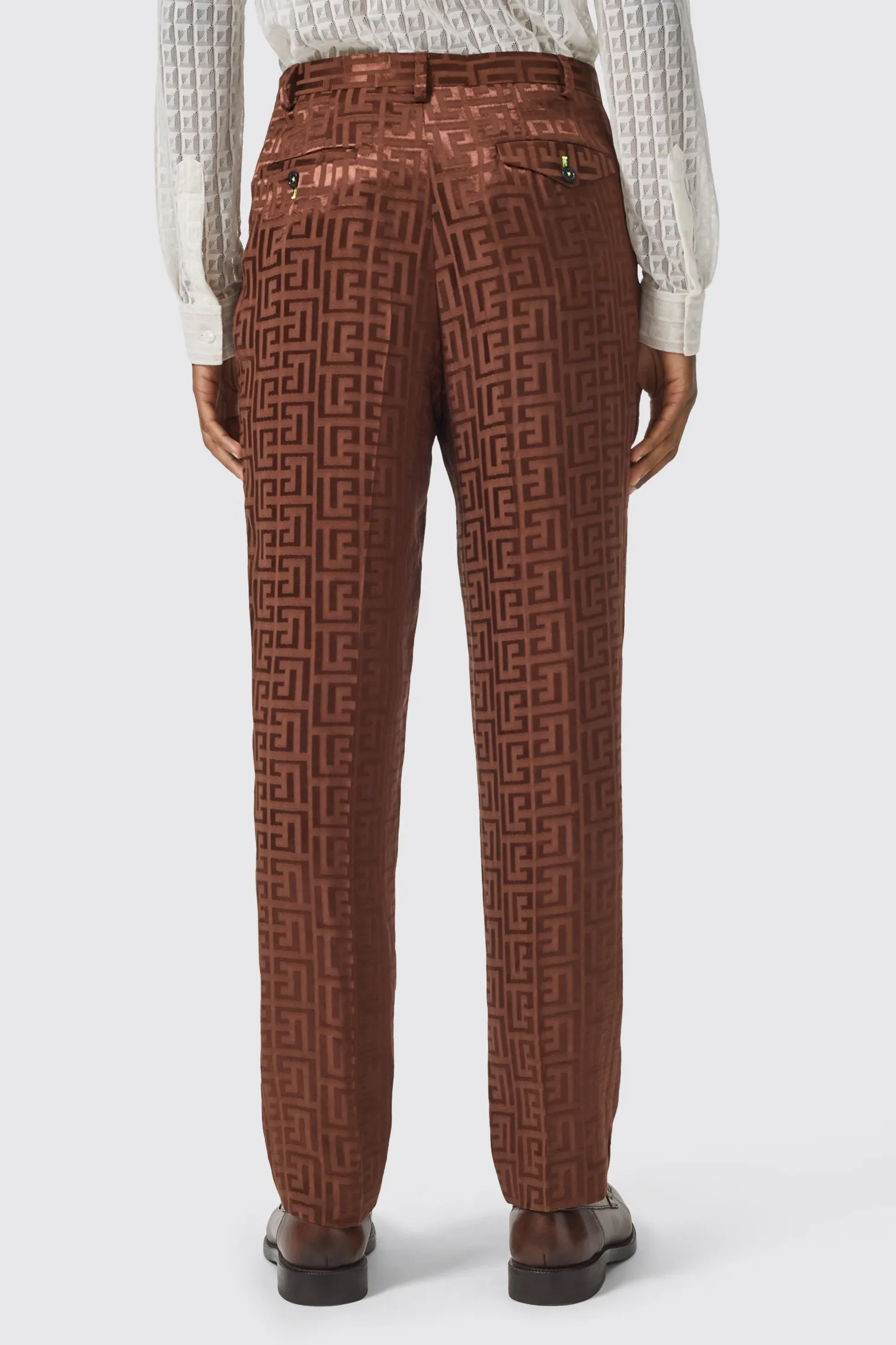 Hurston Slim Fit Brown Jacquard Suit - ARCHIVE