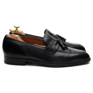 'Indus' Black Leather Tassel Loafers UK 8.5 G
