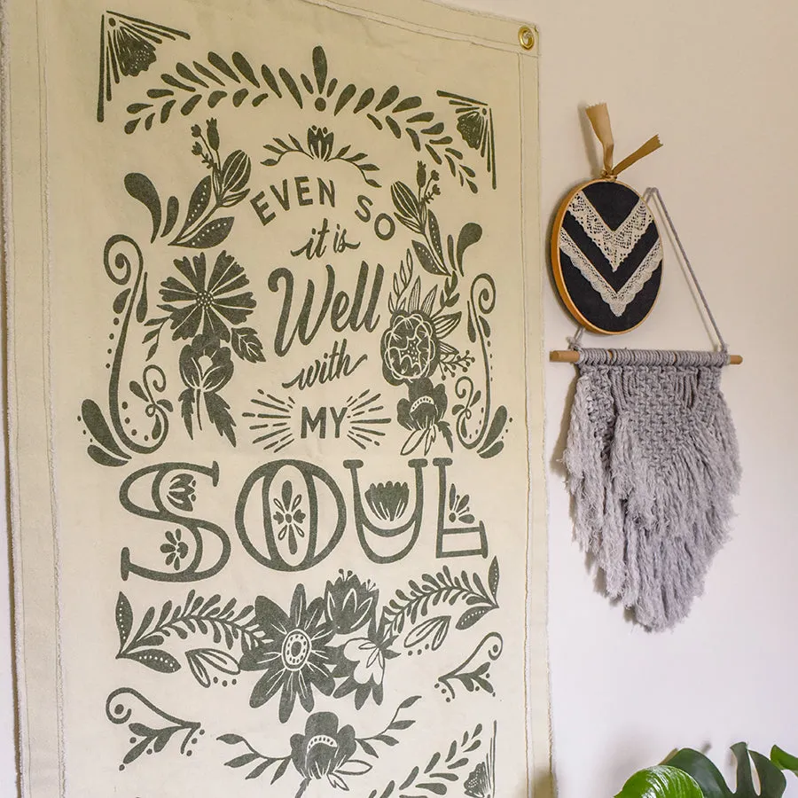 It is Well with my Soul Large Canvas Raw Edge Banner