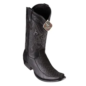 King Exotic Boots #479FN5705 Men's | Men's Python Y Deer Boots Handcrafted Color Black Sueder Finish