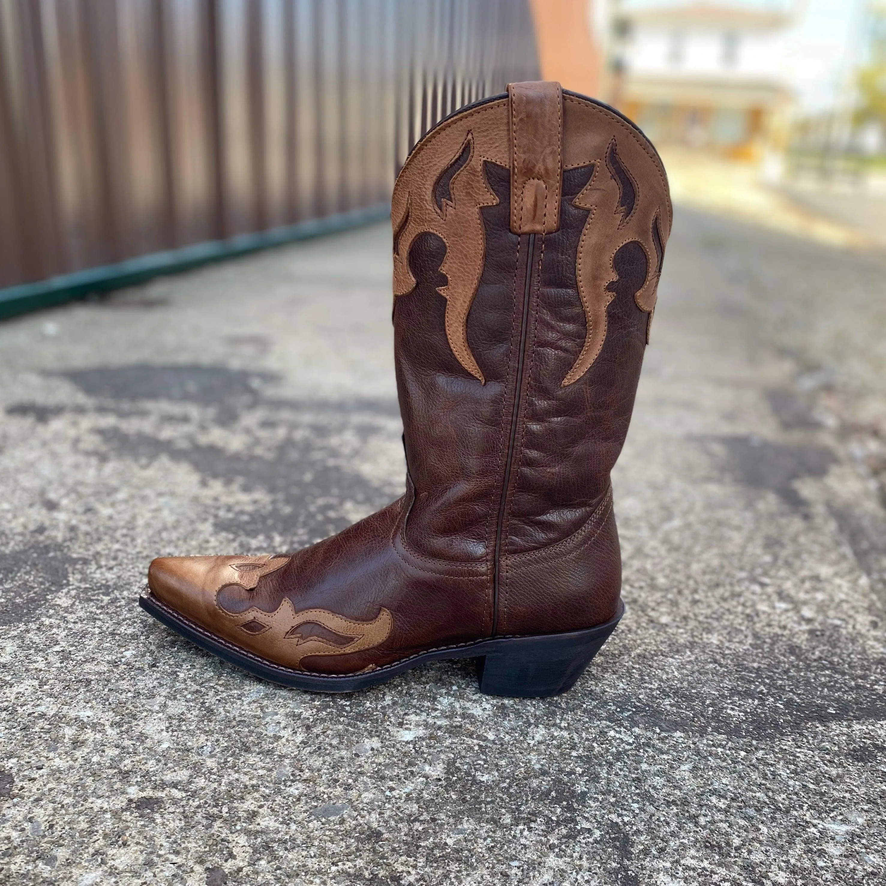Laredo Men's Lyon Overlay Snip Toe Cowboy Boots 6754