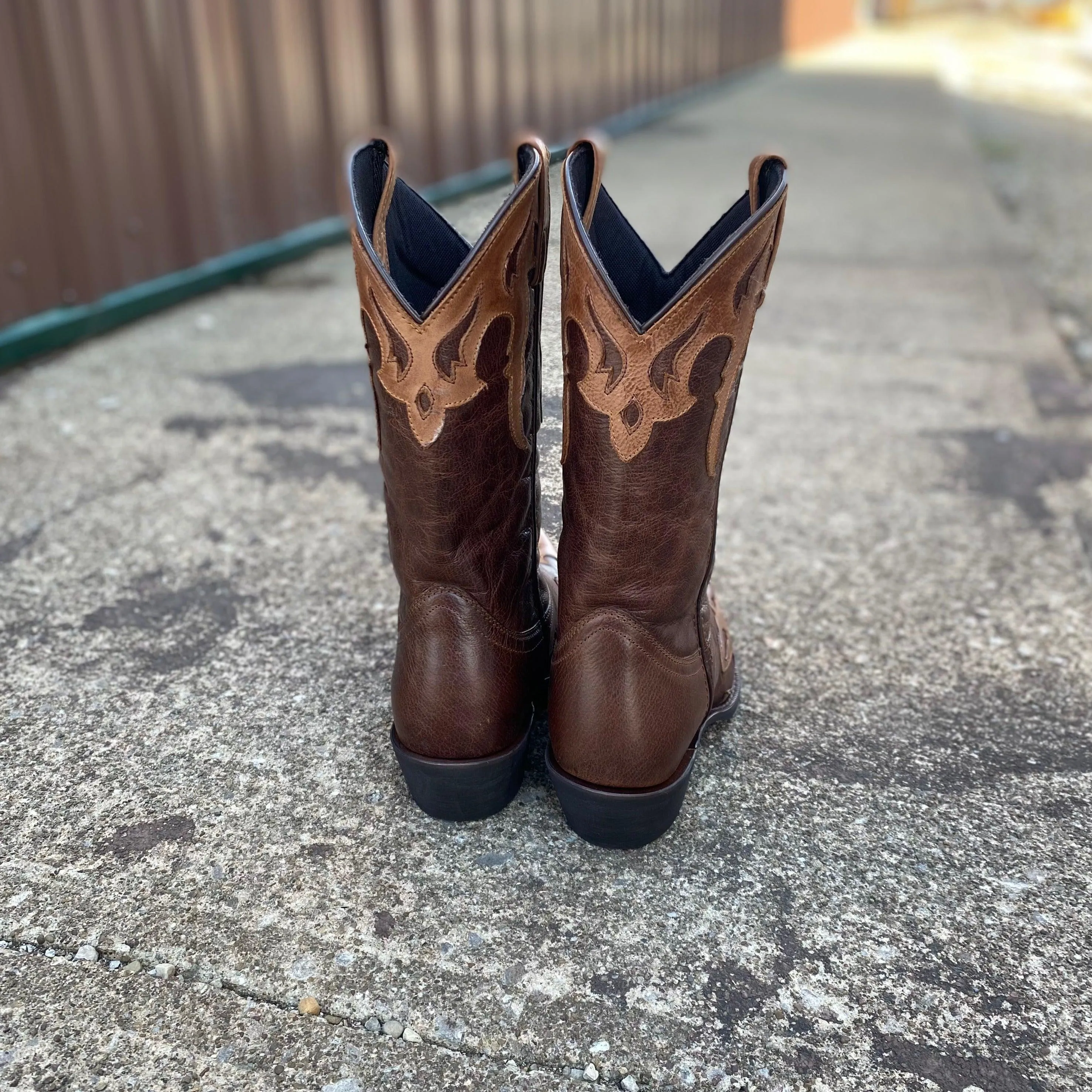 Laredo Men's Lyon Overlay Snip Toe Cowboy Boots 6754