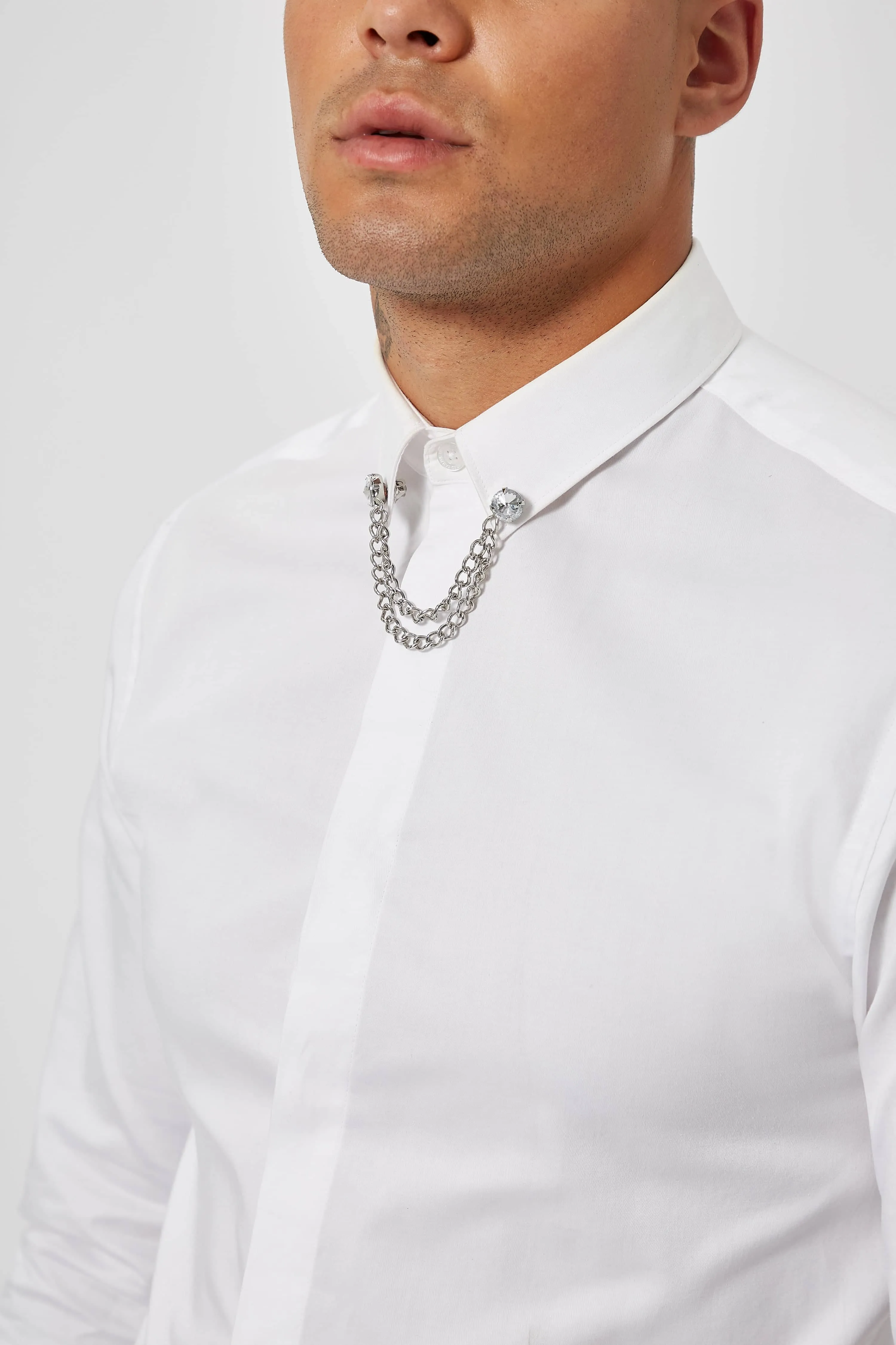 Leeson Slim Fit White Cotton Shirt TT x AM - ARCHIVE