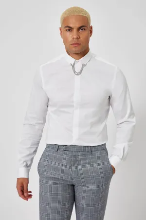 Leeson Slim Fit White Cotton Shirt TT x AM - ARCHIVE