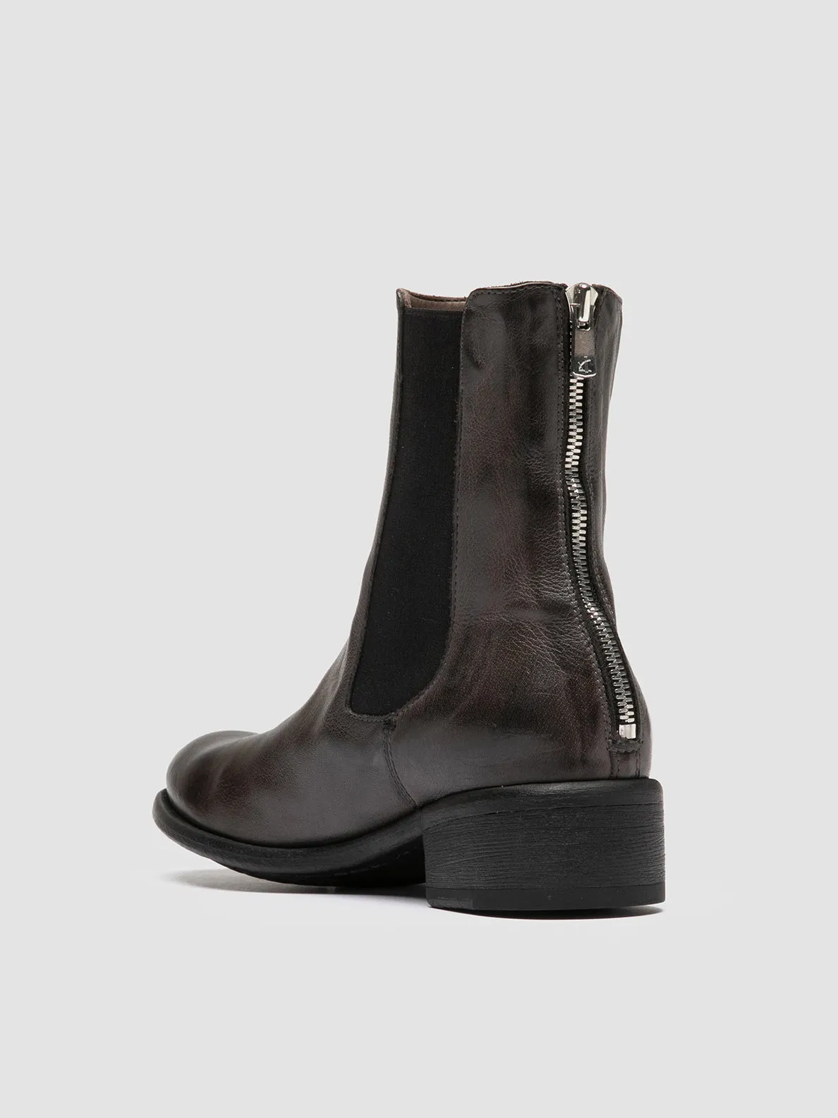 LIS 003 - Grey Leather Chelsea Boots