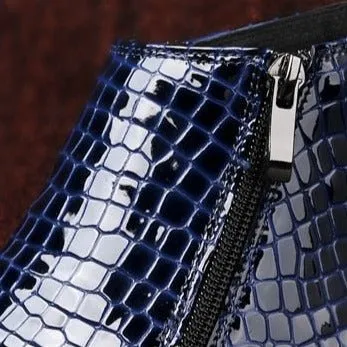 Luxe Serpent Zipper Chelsea Ankle Boots