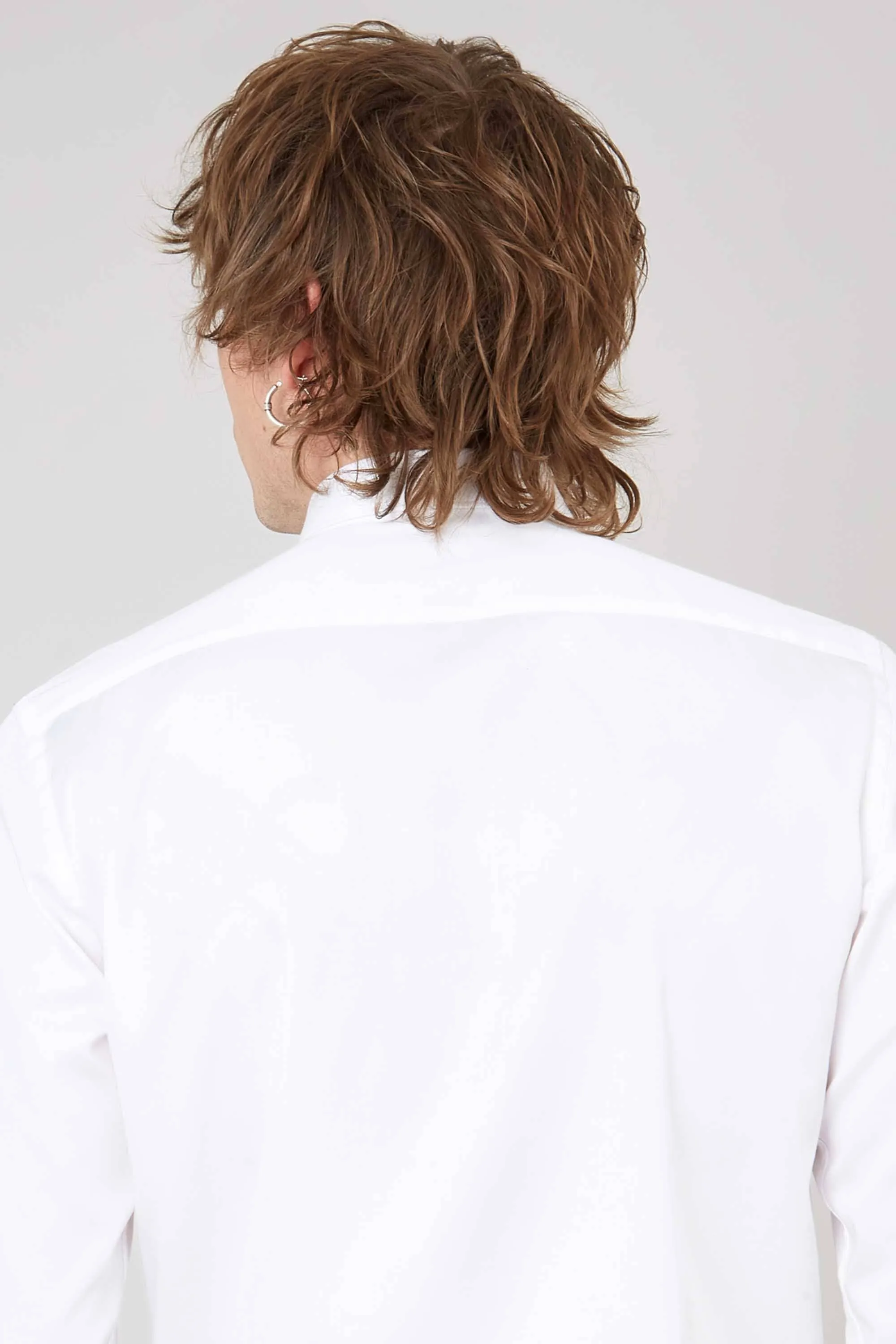 Lynton Skinny Fit White Collar Bar Cotton Shirt