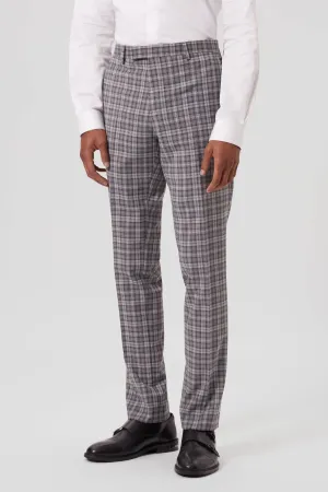 Mepstead Skinny Fit Grey Check Wool Trousers - ARCHIVE