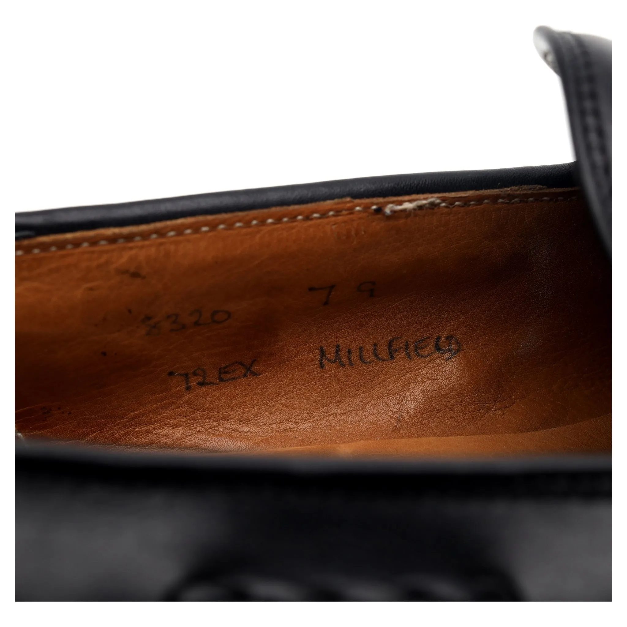 'Millfield' Black Leather Tassel Loafers UK 7 G