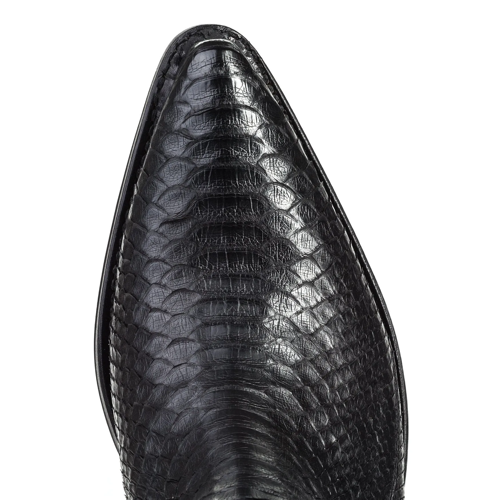 Mission 4 Genuine Black Python Finger-Gore Bootie