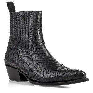 Mission 4 Genuine Black Python Finger-Gore Bootie