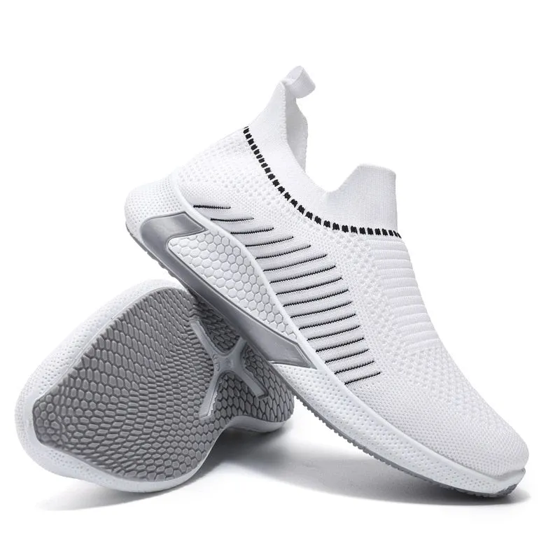 New Style Men's Shoes In Autumn and Winter: Breathable Flying Knitting Running Shoes Sock Mouth Leisure and Fashion Sports Shoes