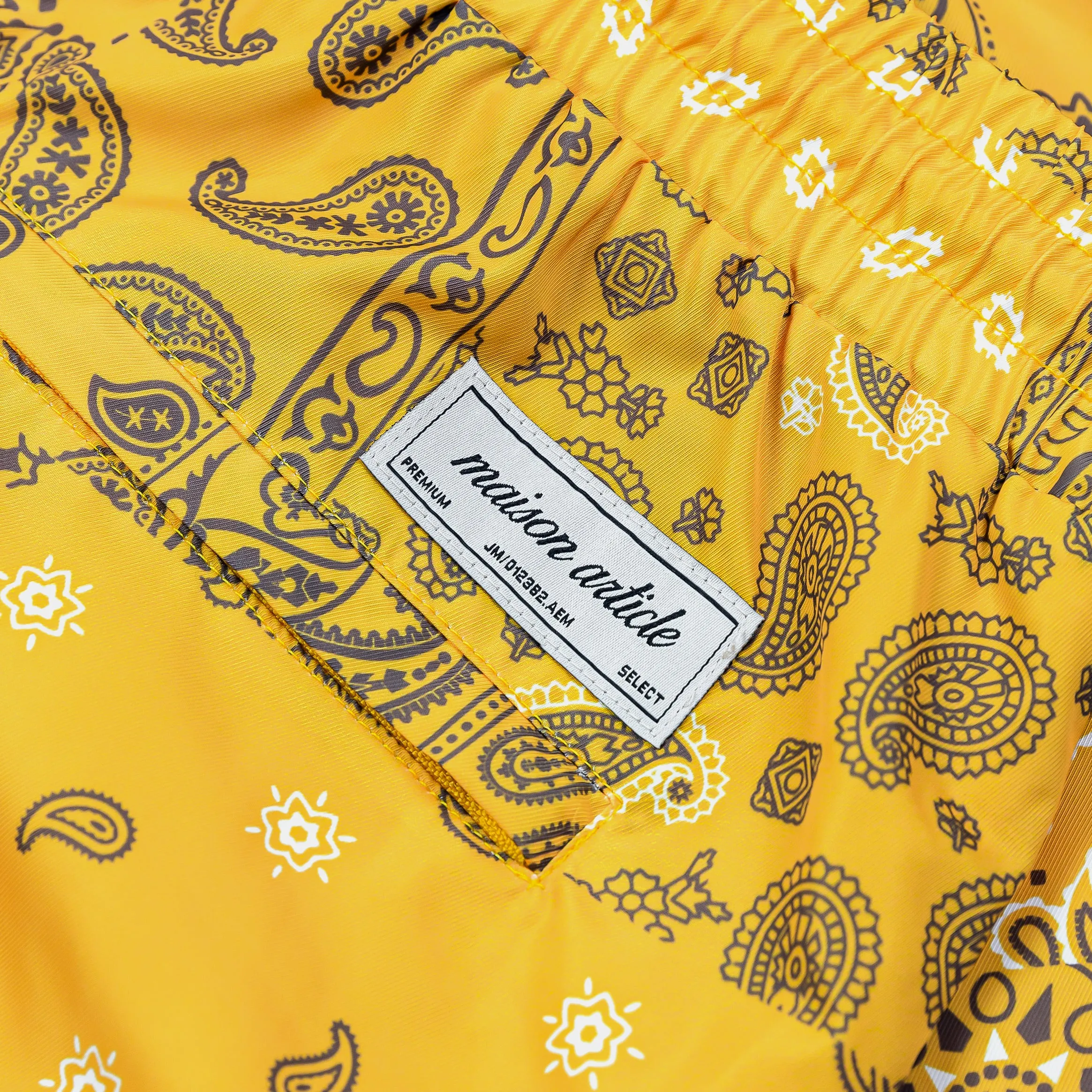 Paisley Hybrid Mens Shorts (Yellow)