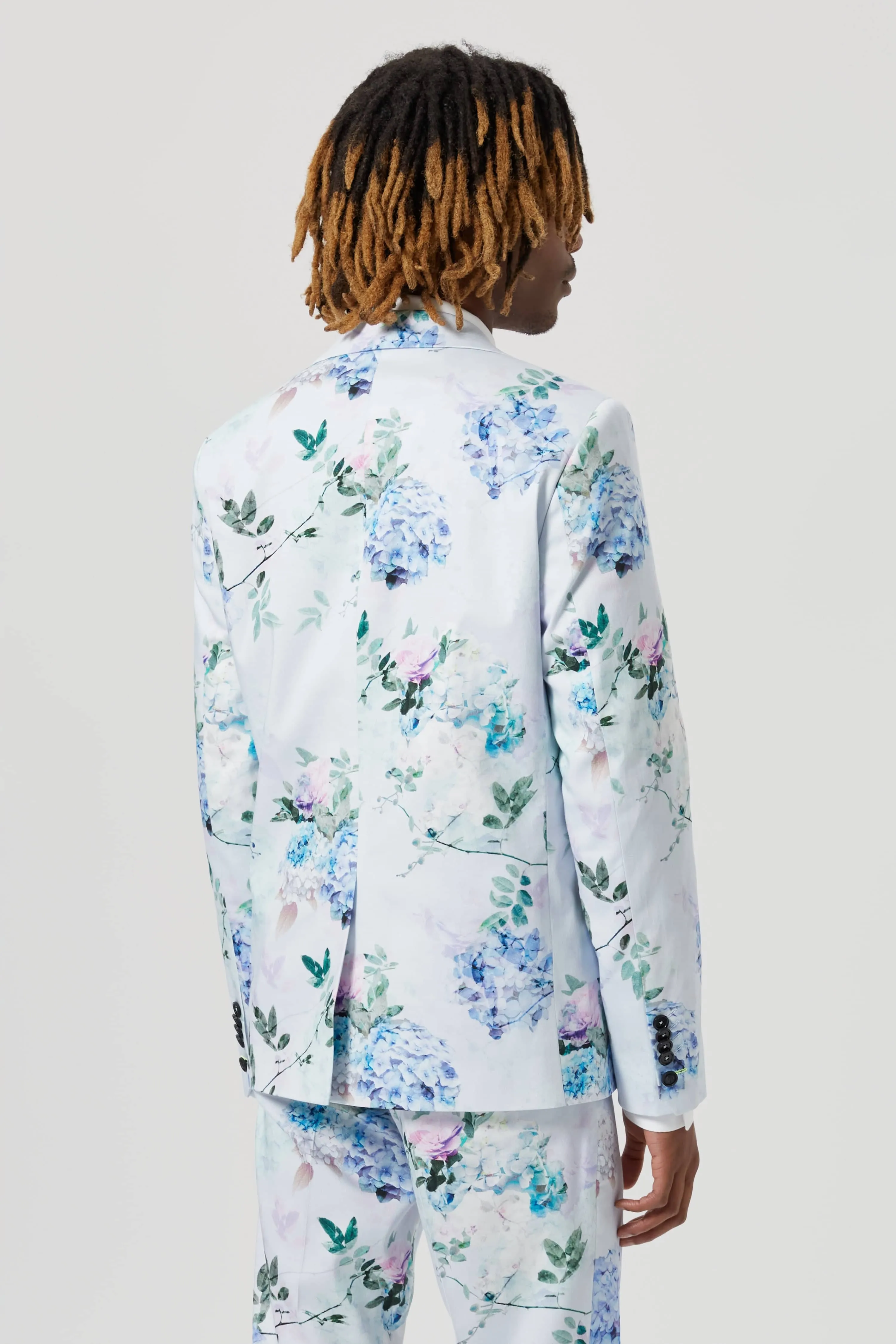 Pickhurst Skinny Fit Blue Floral Cotton Jacket