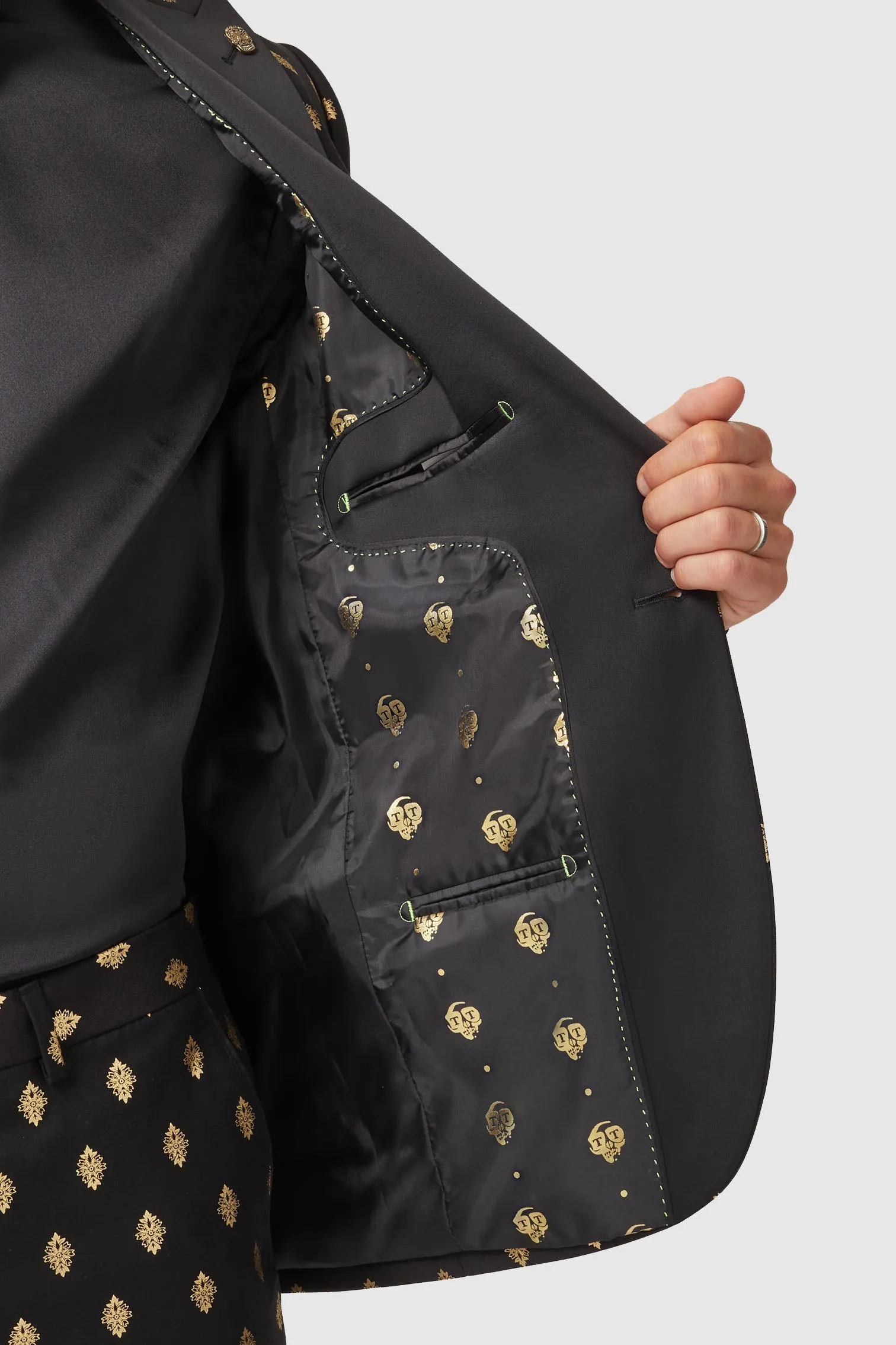 Puccini Slim Fit Black and Gold Suit - ARCHIVE