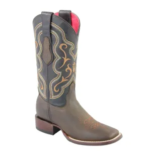 Quincy Boots Womens Tobacco Wide Square Toe Cowgirl Boots